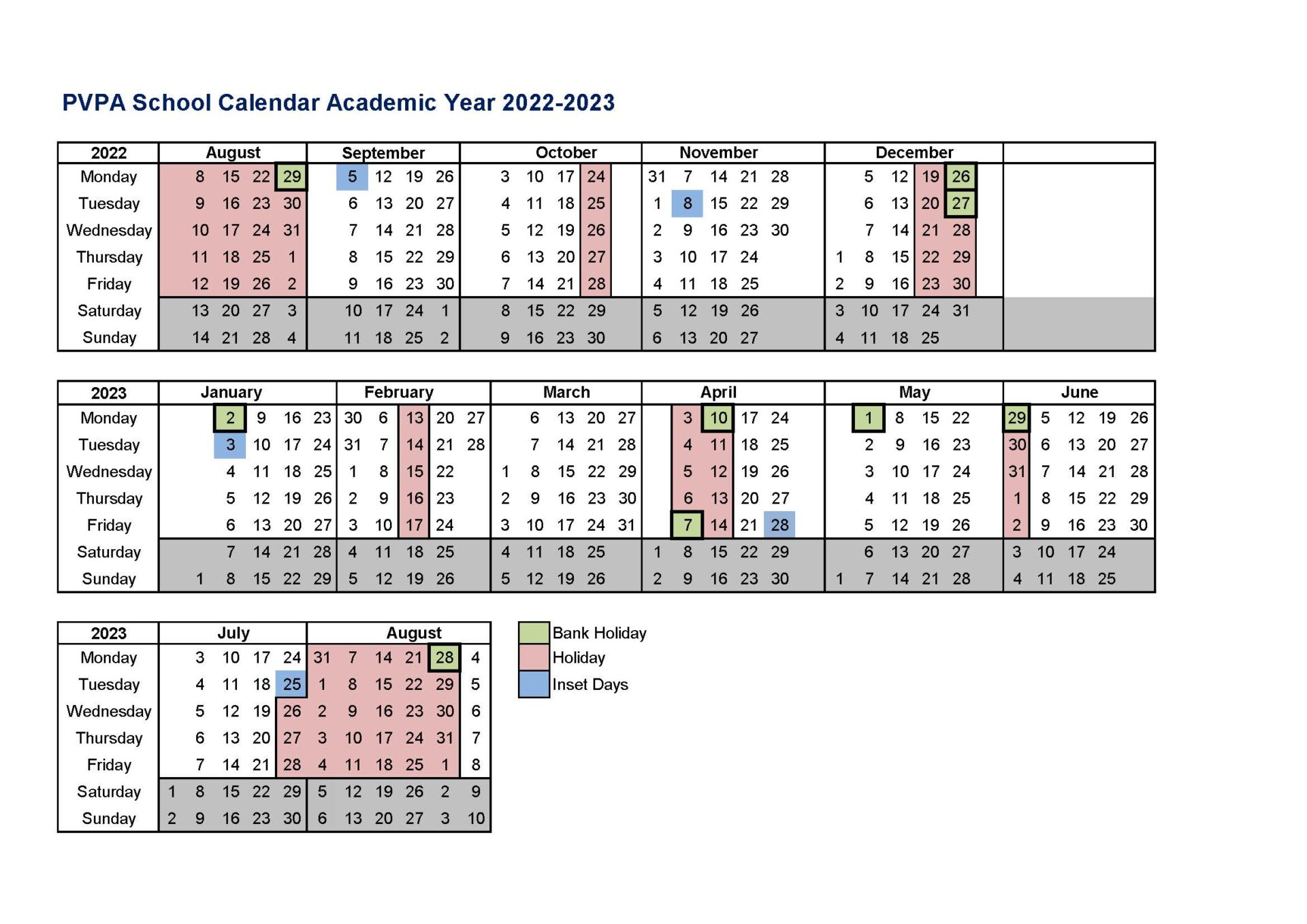 Term Dates Park View Primary Academy